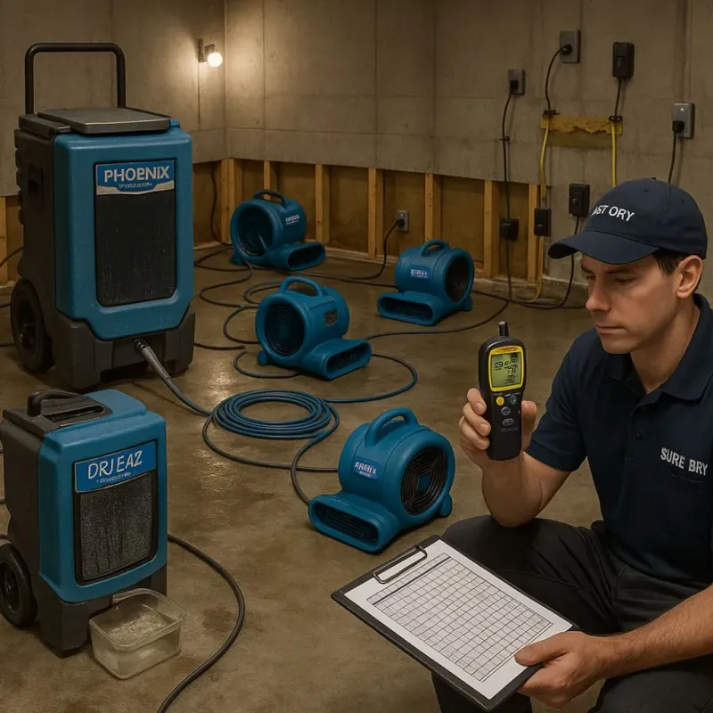 Structural Drying and Dehumidification process in Bellaire, OH